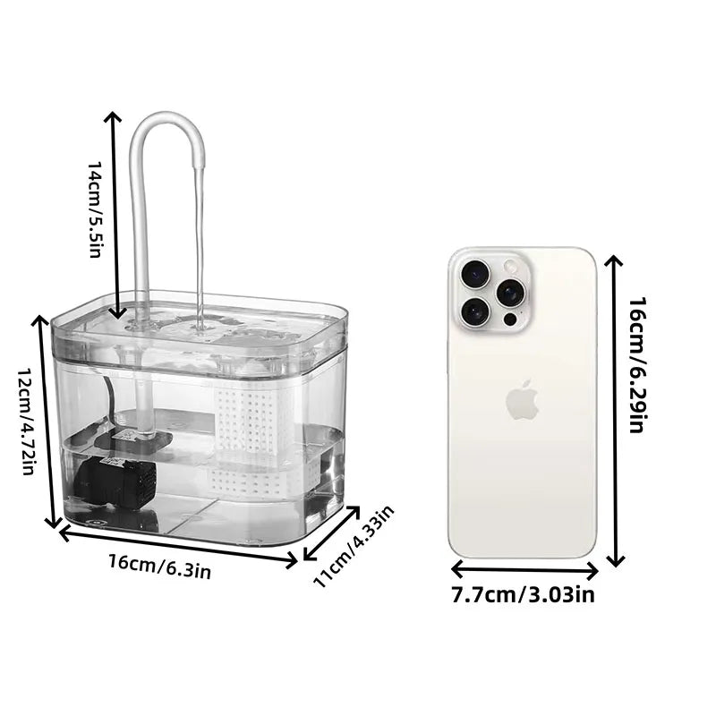 1.5L Cat Water Dispenser Automatic Circulation Flow Silent Non Wet Mouth Water Dispenser Pet Supplies