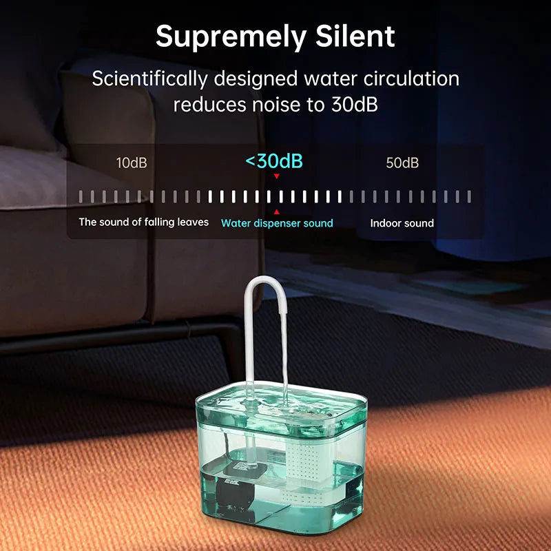 1.5L Cat Water Dispenser Automatic Circulation Flow Silent Non Wet Mouth Water Dispenser Pet Supplies