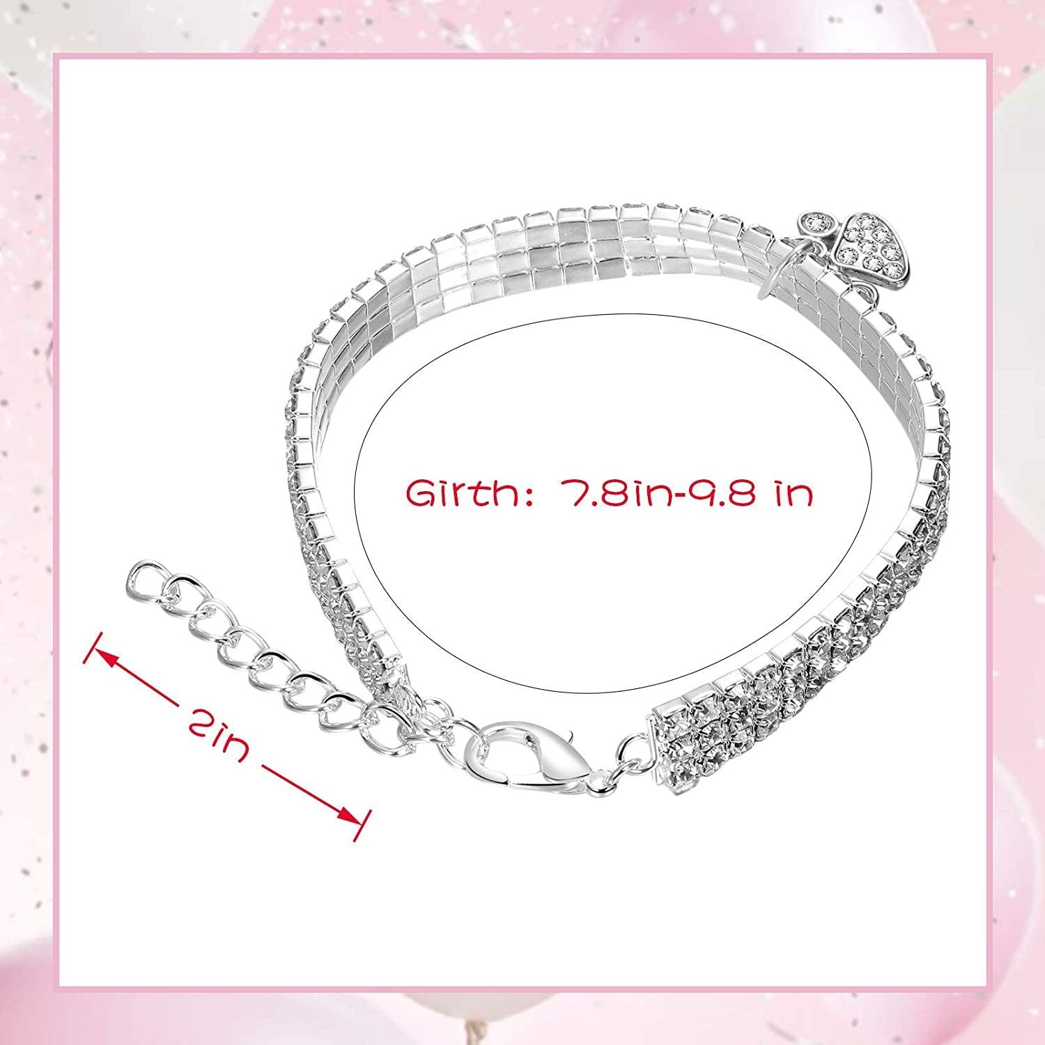 3-Piece Glitter Rhinestone Pet Collars – Fashion Crystal Pendant Necklaces for Cats & Small Dogs (White)