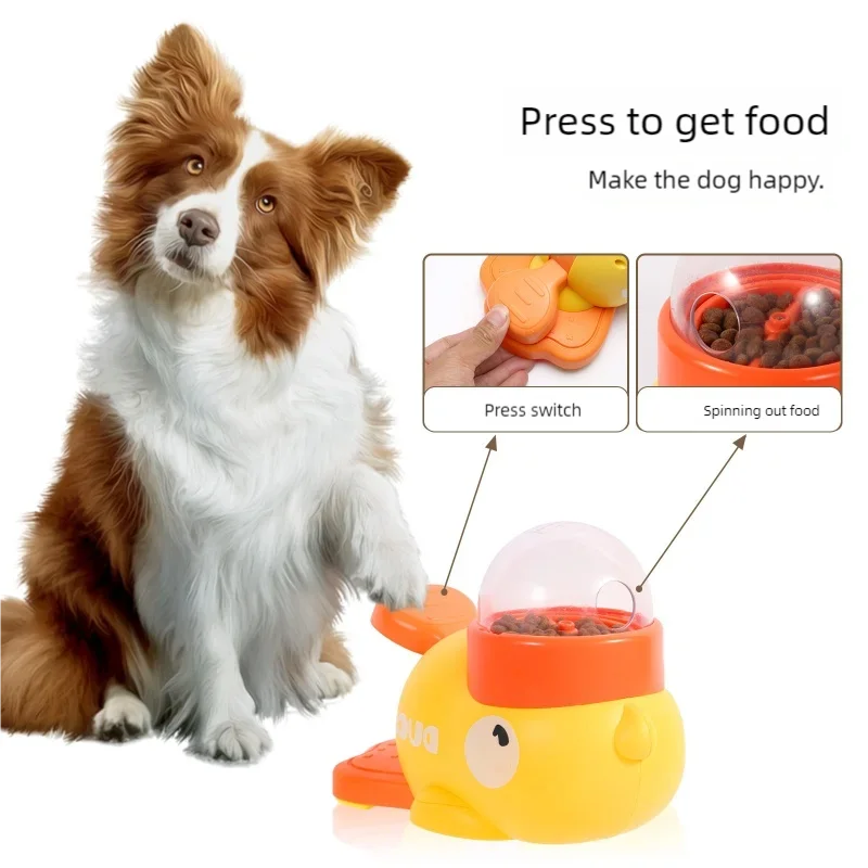 Cat&Dog Automatic Feeder Durable Cute Food Dispenser Training Dog Toy Duck Design Puzzle Slow Feeder Dog Supplies