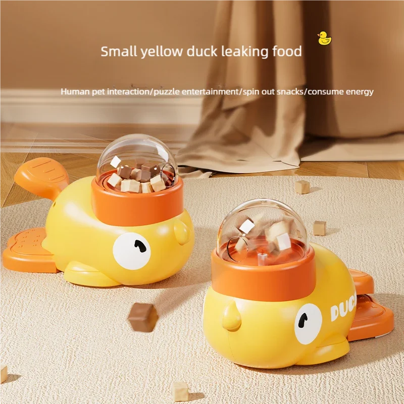 Cat&Dog Automatic Feeder Durable Cute Food Dispenser Training Dog Toy Duck Design Puzzle Slow Feeder Dog Supplies